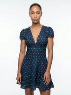 Flavie Mini Jurk Bloemenprint Diepe V-hals
