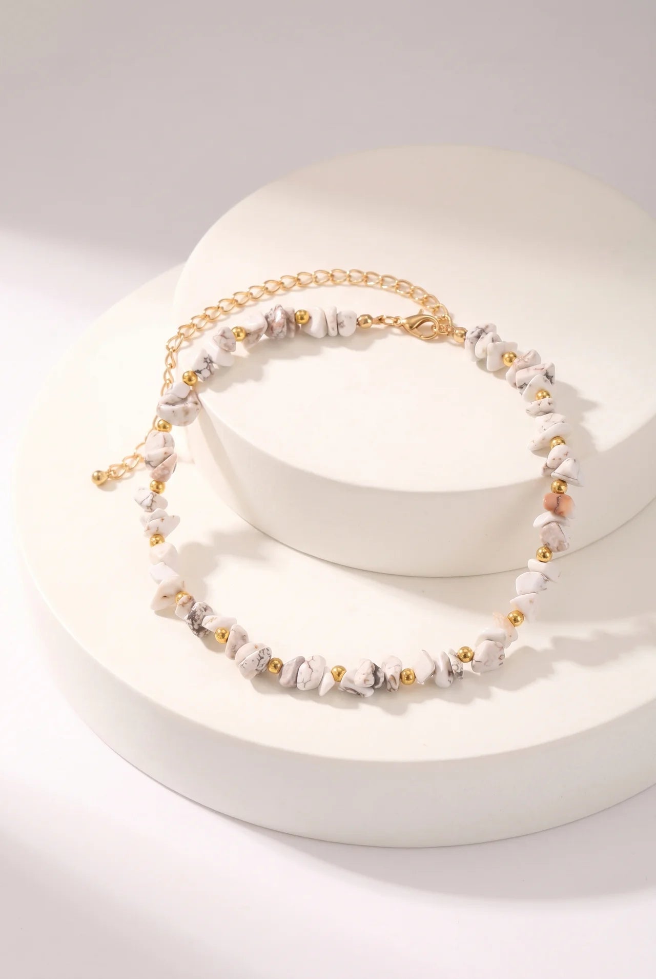 Jade Natuursteen Ketting met Onregelmatige Chips