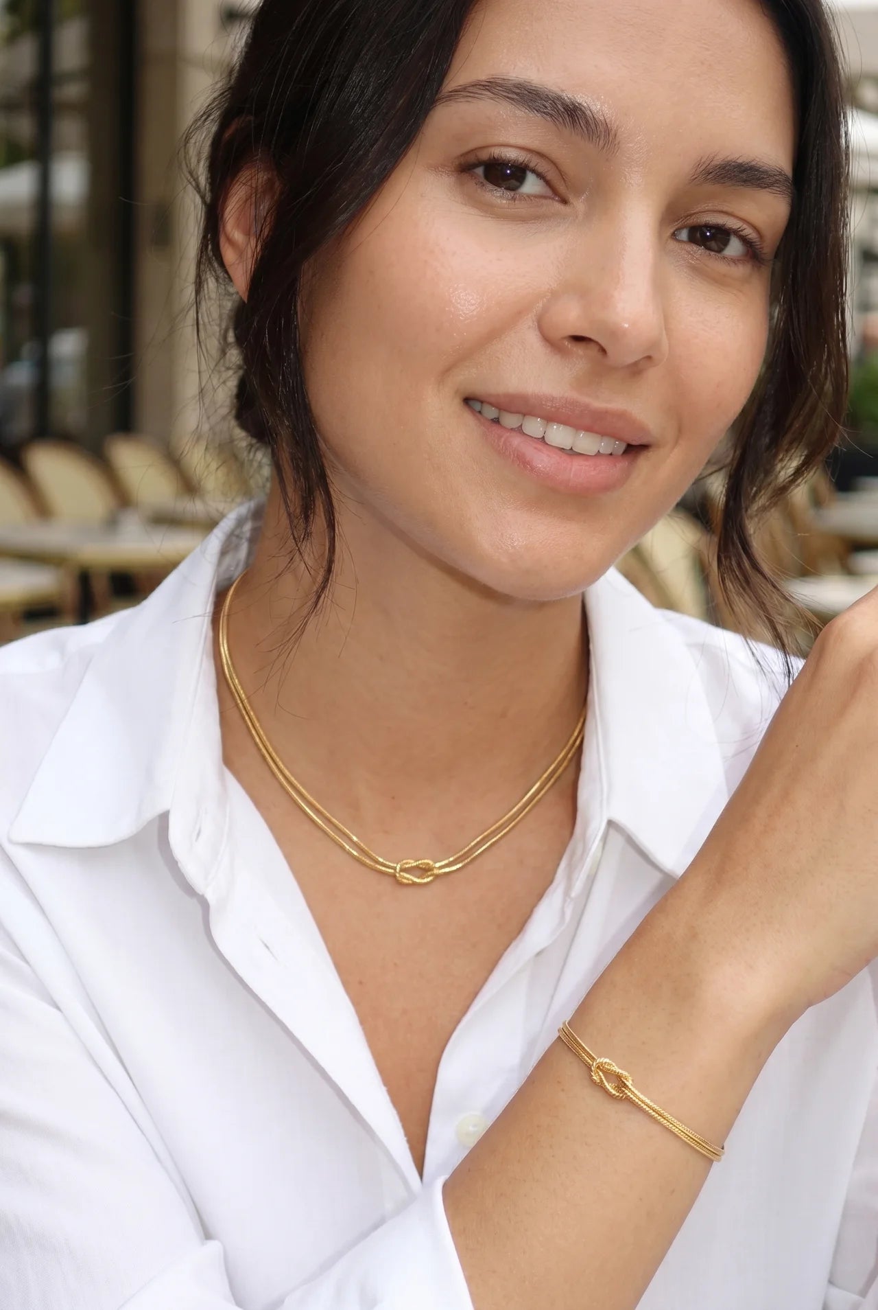 Nœud Gouden Ketting met Knoopdetail