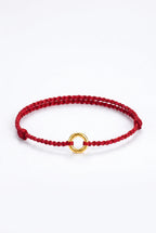 Lien Gevlochten Armband met Gouden Cirkel