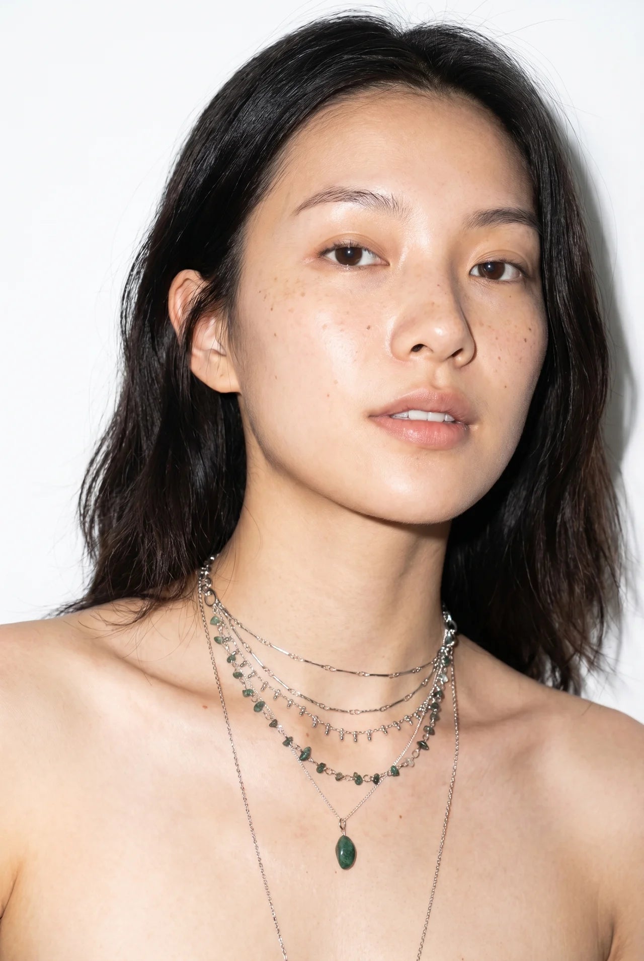 Émeraude Vijfdelige Ketting Set met Groene Stenen