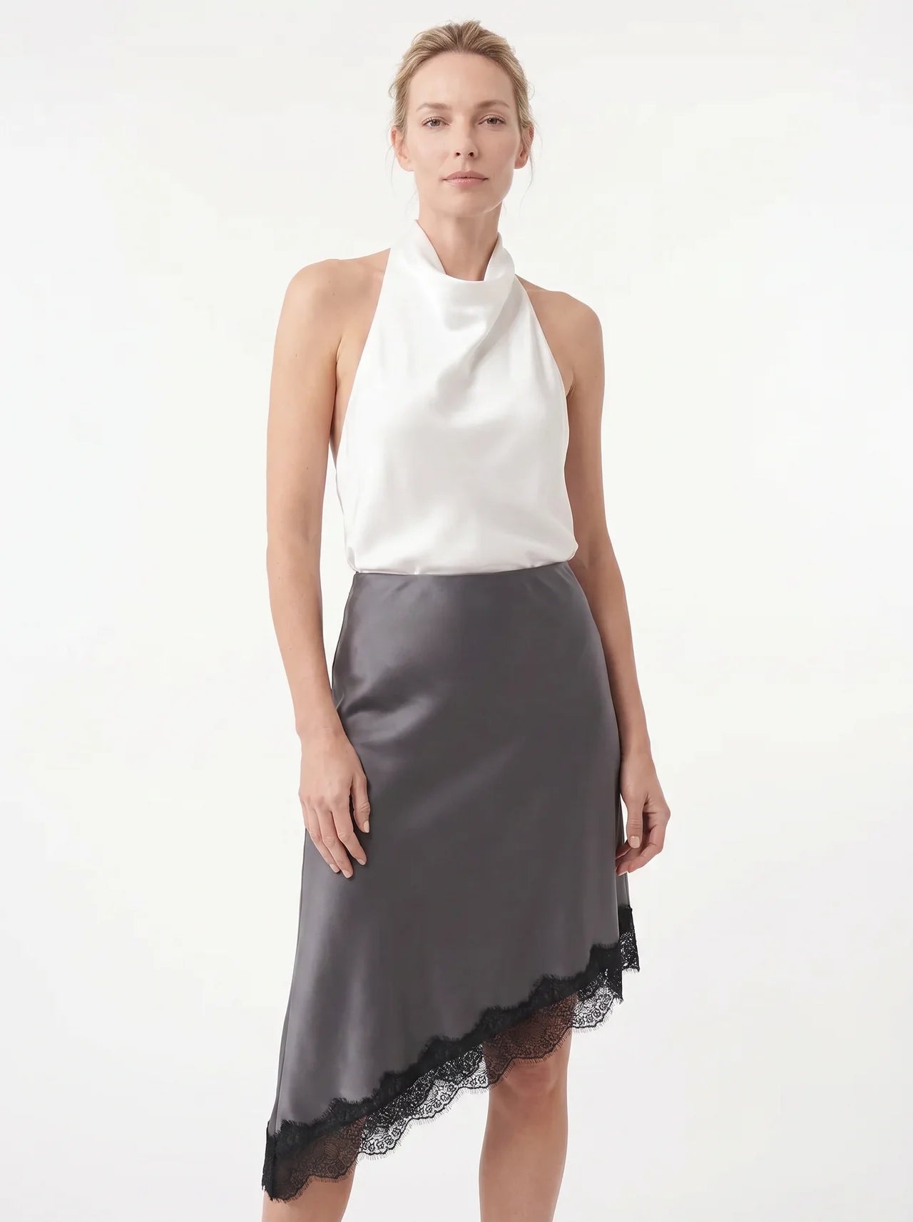 Renée Satijnen Midi Rok Asymmetrisch Kant