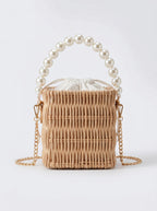 Perle Rattan Bucket Bag