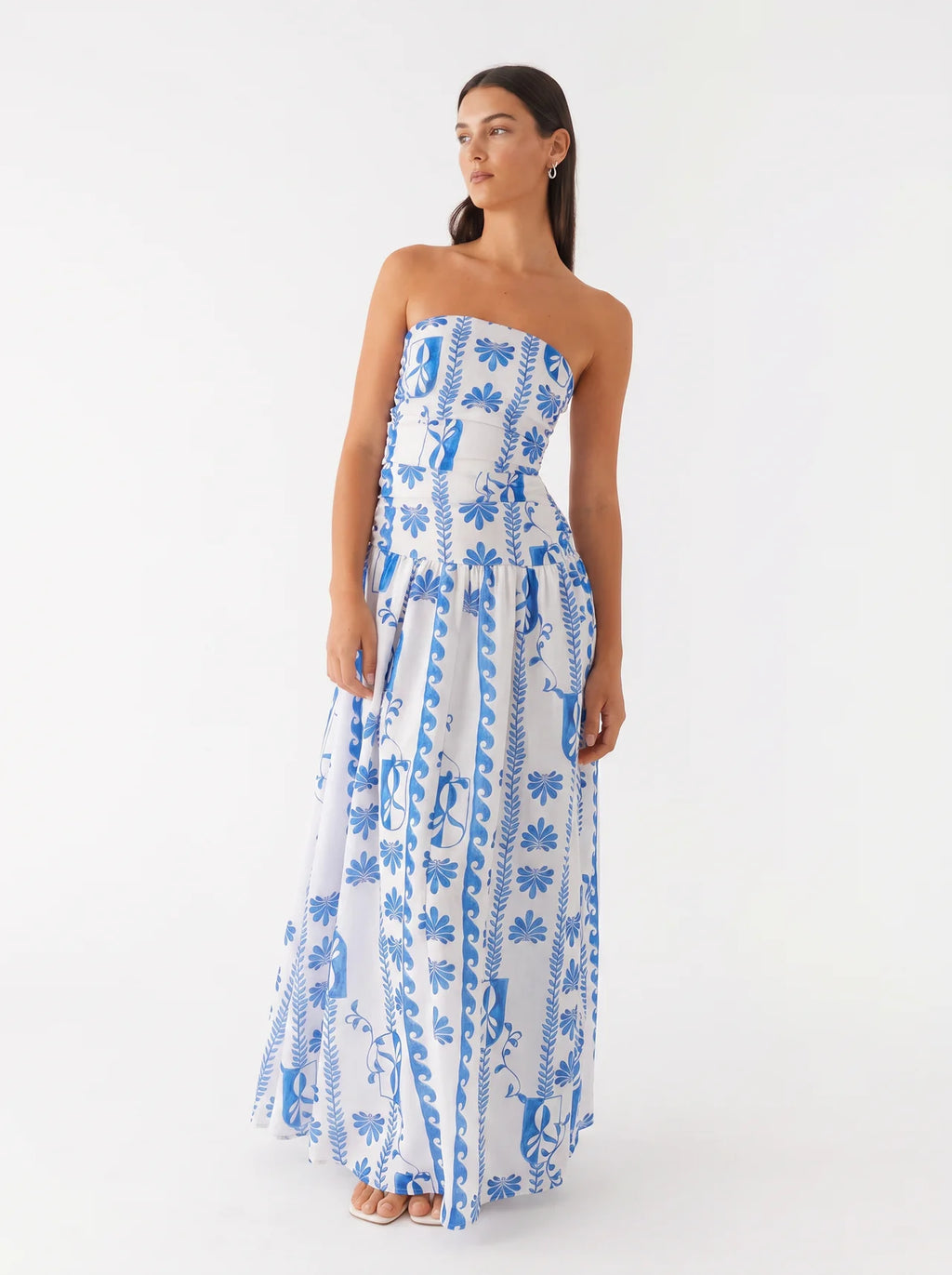 Clémence Bandeau Maxi Jurk met Wijde Rok