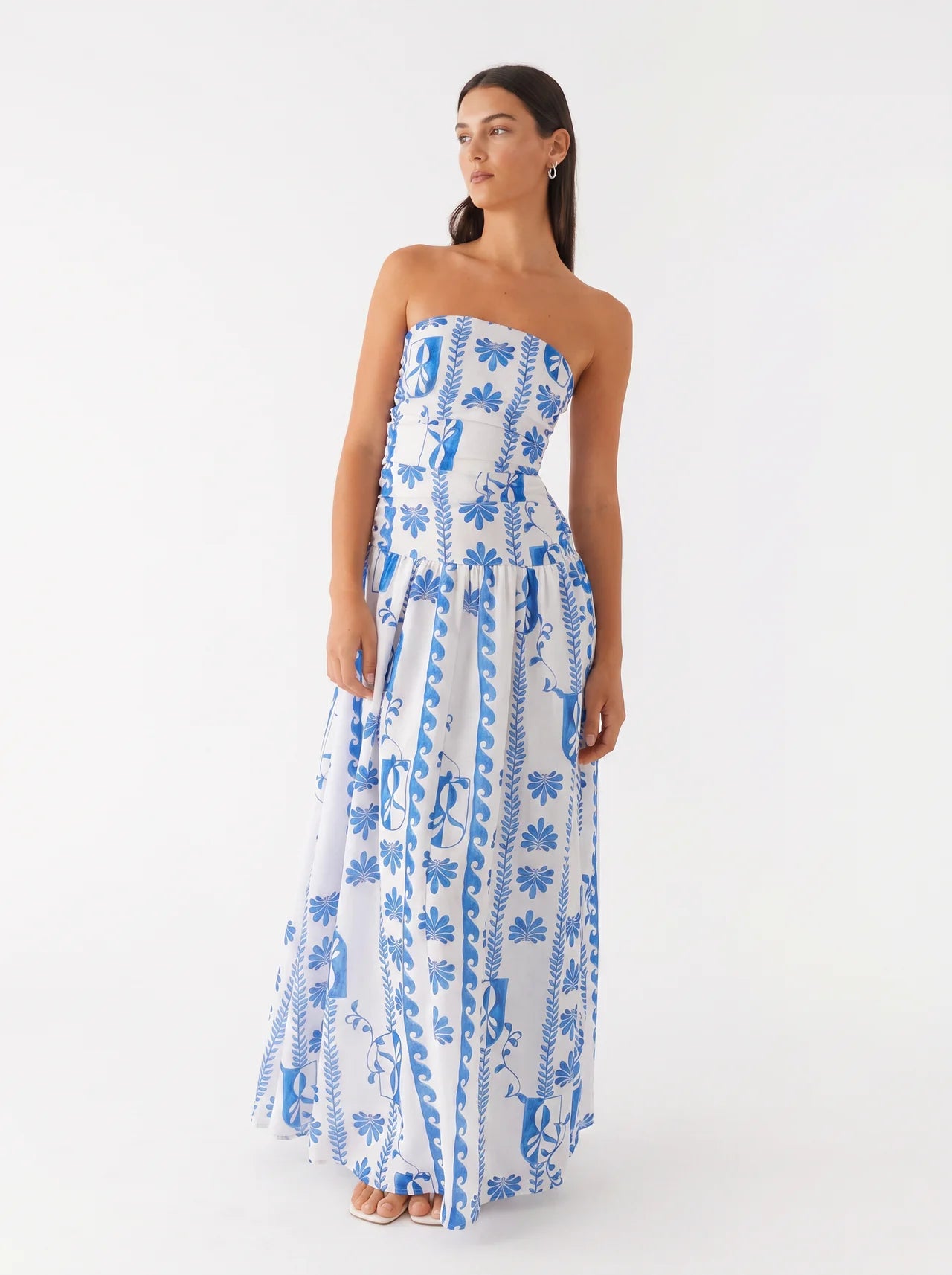 Clémence Bandeau Maxi Jurk met Wijde Rok