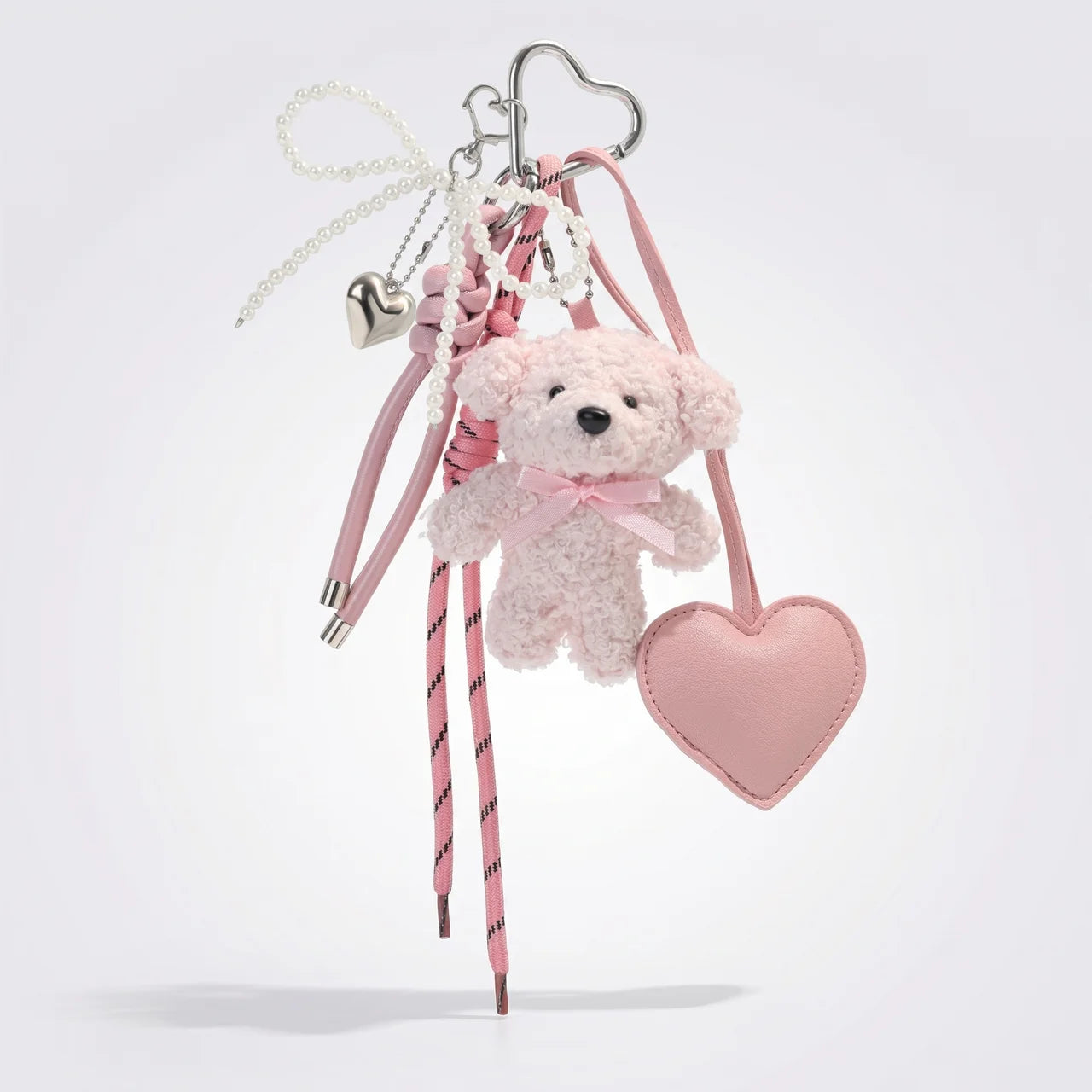 Pearl Teddy Heart Charm