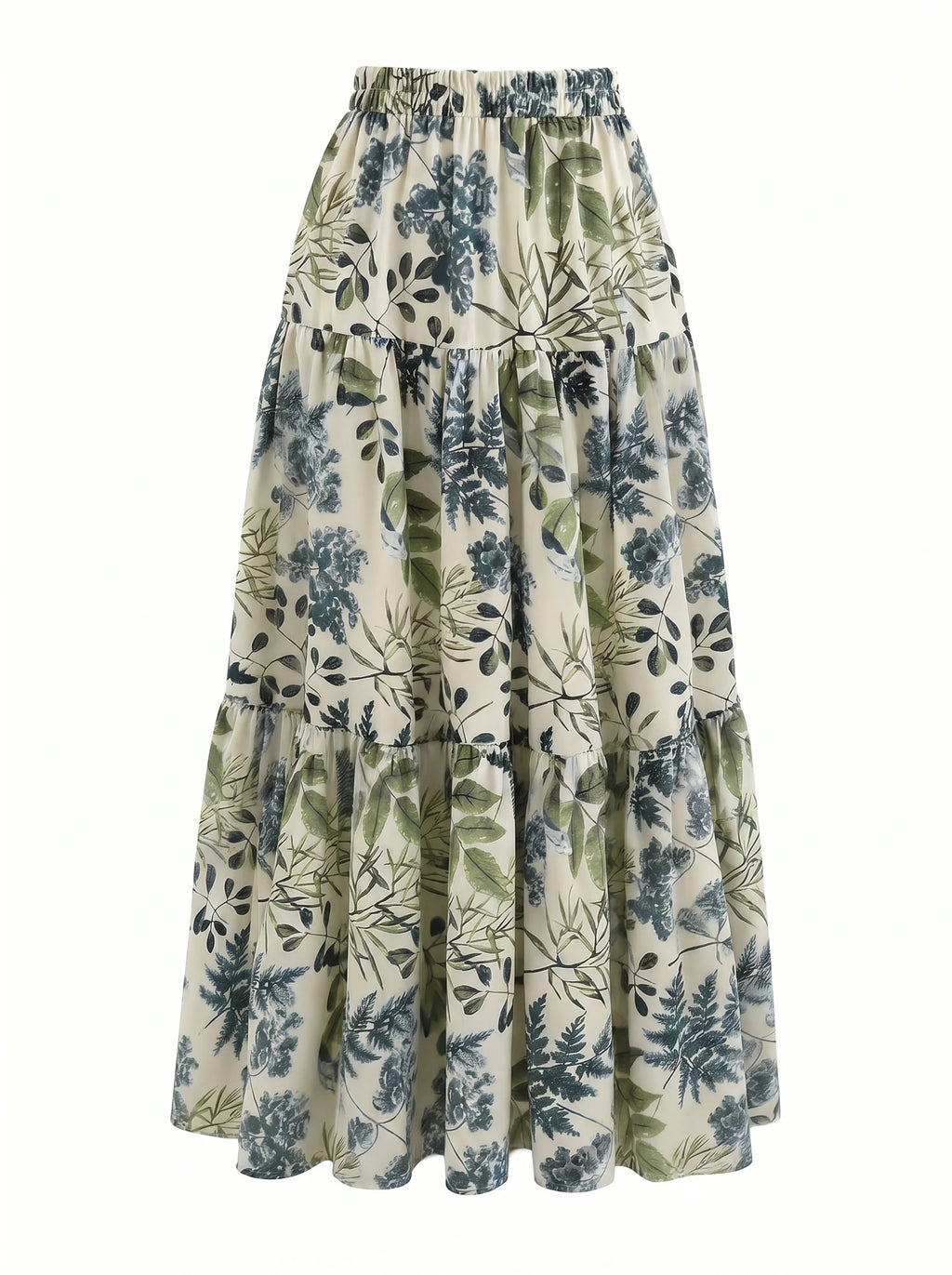 Mirabeau Gelaagde Maxi Rok met Botanische Print
