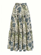 Mirabeau Gelaagde Maxi Rok met Botanische Print