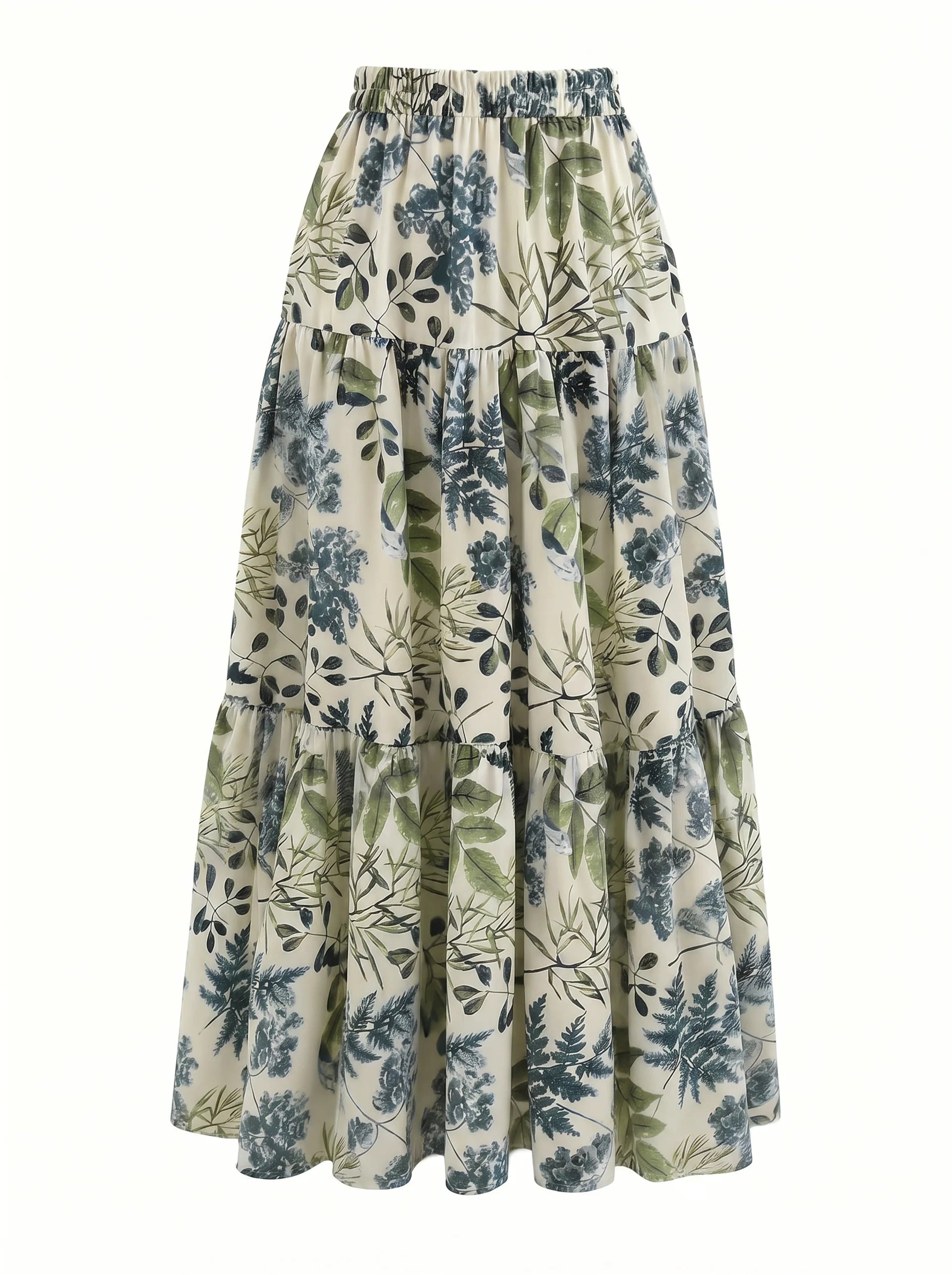Mirabeau Gelaagde Maxi Rok met Botanische Print