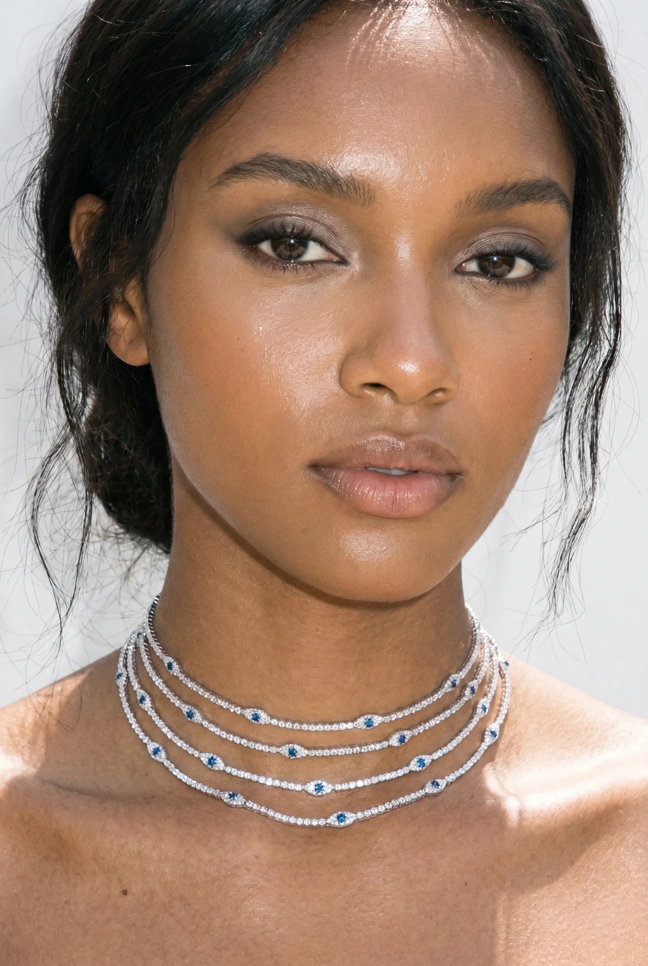 Mila Tennis Ketting met Evil Eye en Zirkonia