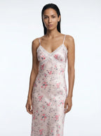 Élisabeth Satijnen Slip Dress Bloemenprint Kant