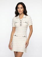 Jeanne Tweed Mini Jurk met Kraag