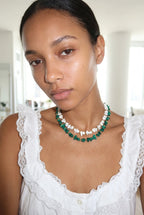 Jade Natuursteen Ketting met Onregelmatige Chips