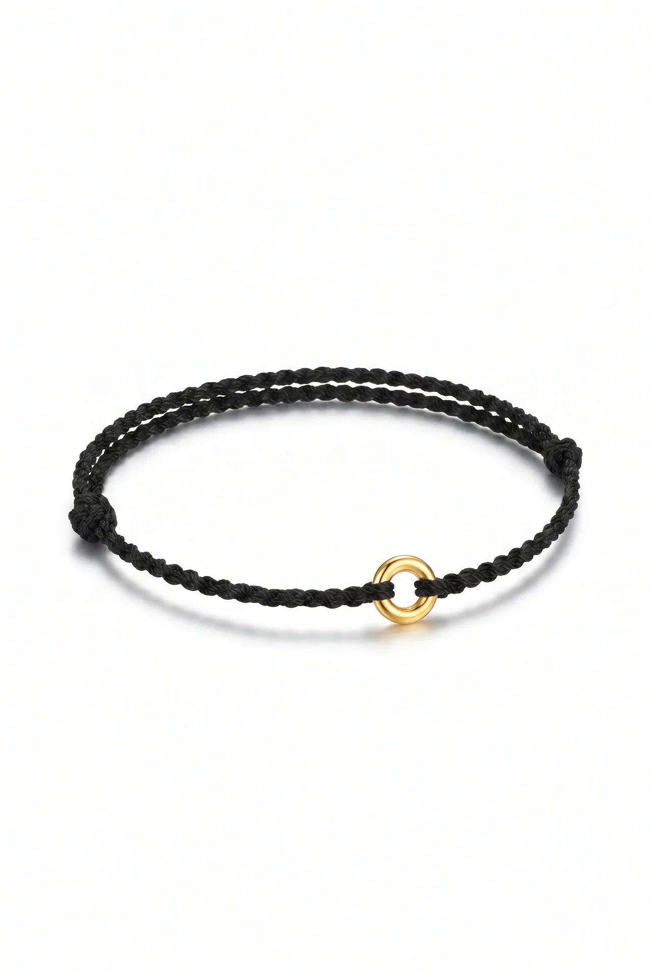 Lien Gevlochten Armband met Gouden Cirkel