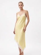 Honorine Satijnen Slip Dress Kanten Zoom Asymmetrisch