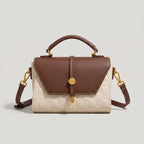 Seren Leren Handtas met Contrasterende Flap