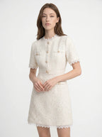 Octavie Tweed Mini Jurk met Kanten Rand