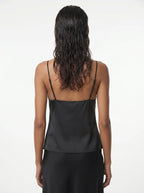Éliane Satijnen Camisole Top met V-Hals en Strikdetail