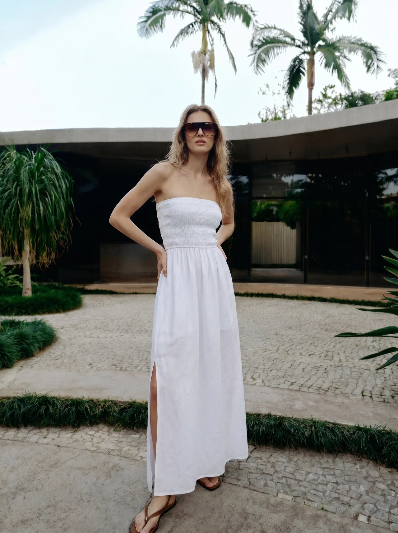 Olympe Bandeau Maxi Jurk met Elastisch Bovenstuk