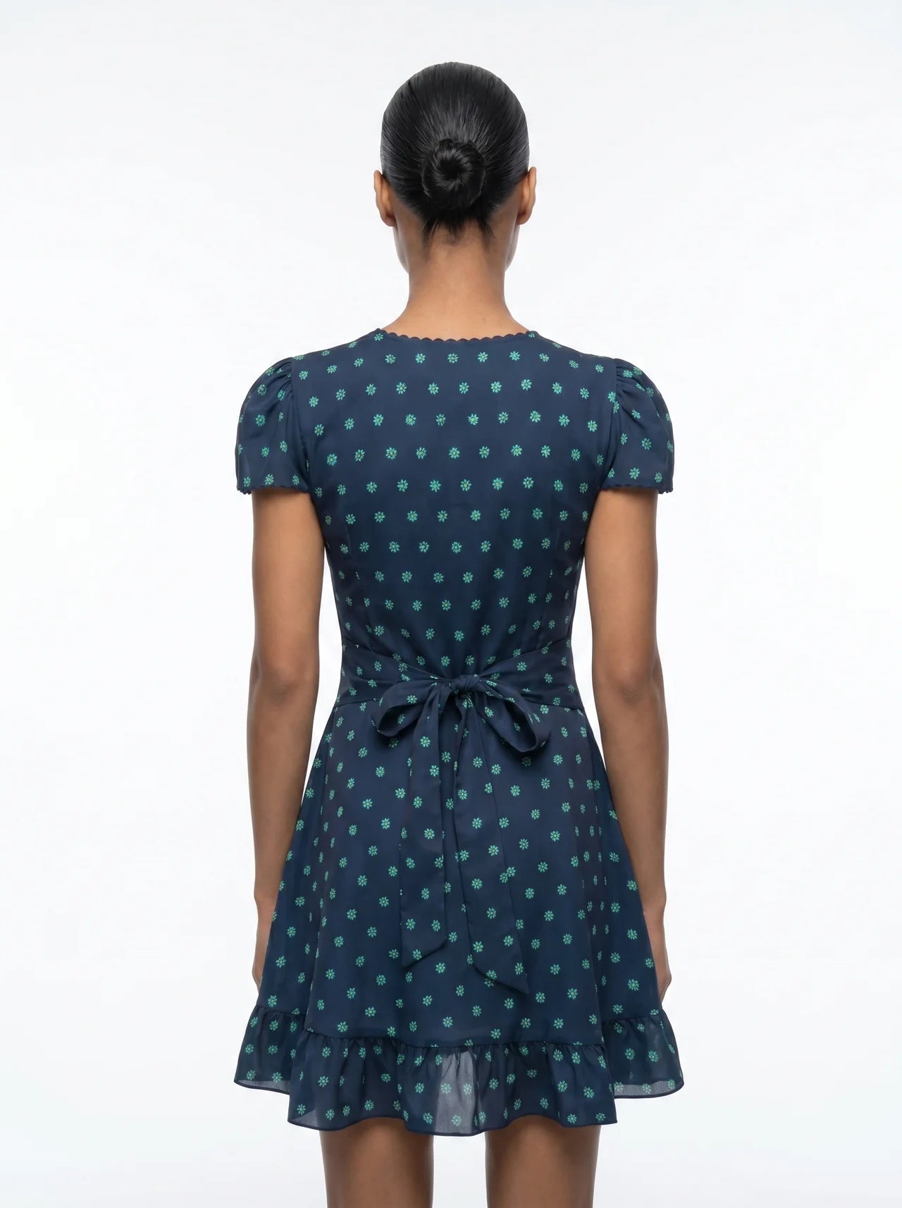 Flavie Mini Jurk Bloemenprint Diepe V-hals