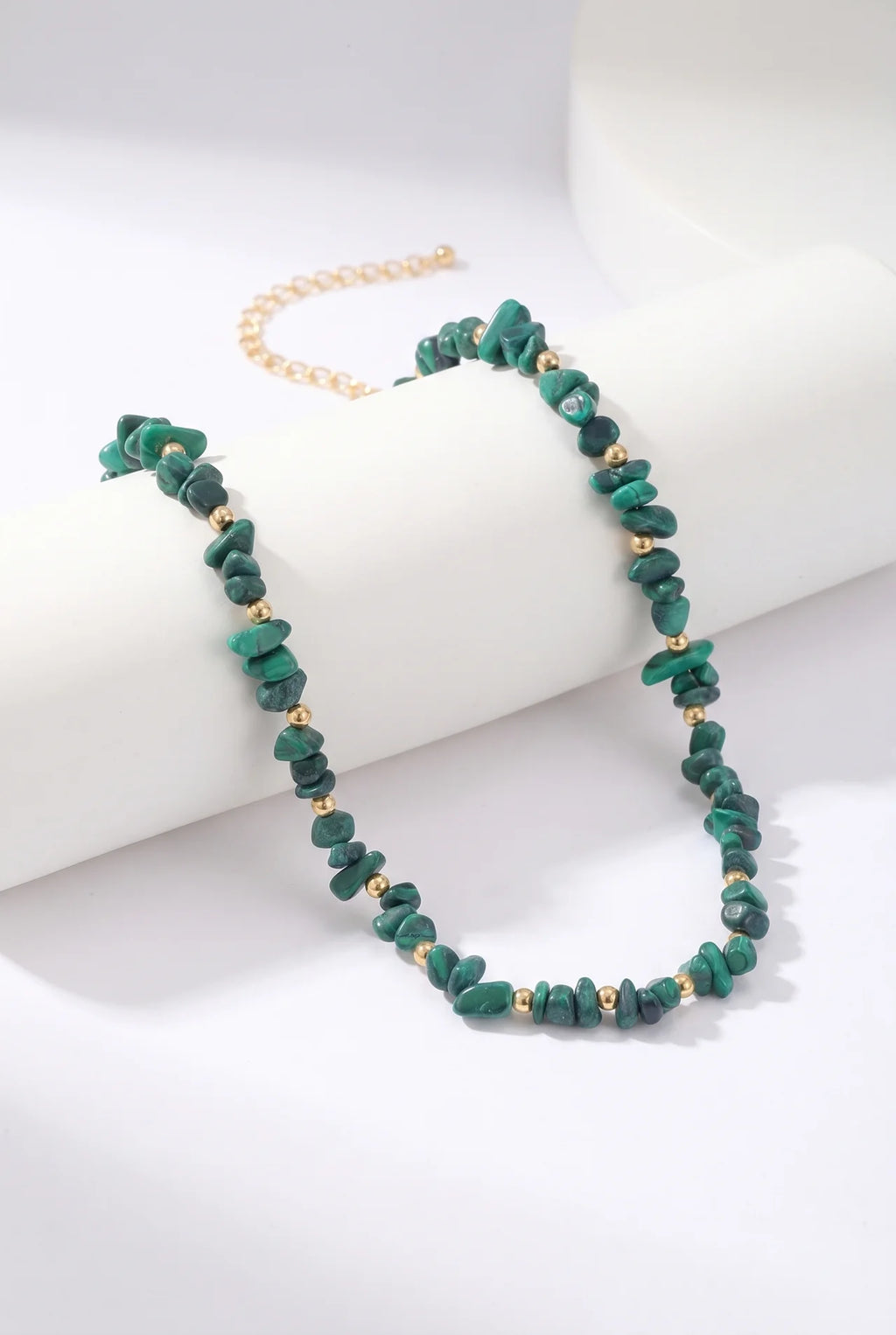 Jade Natuursteen Ketting met Onregelmatige Chips