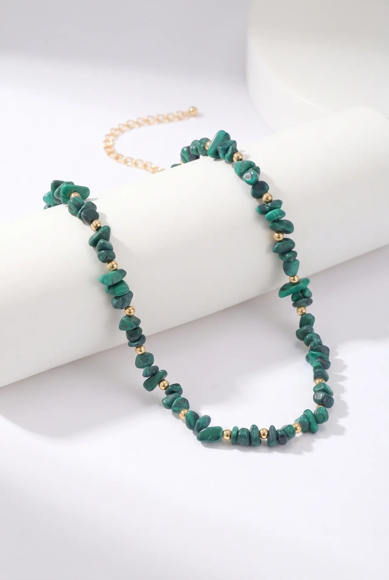 Jade Natuursteen Ketting met Onregelmatige Chips