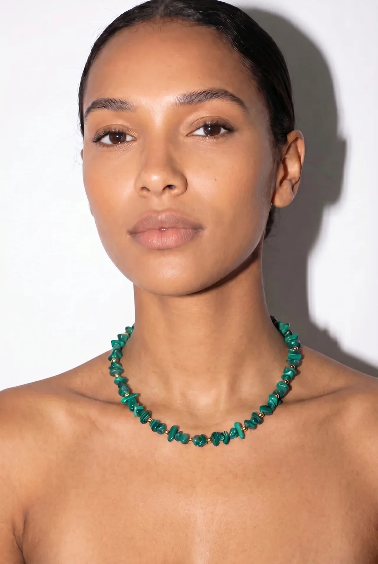 Jade Natuursteen Ketting met Onregelmatige Chips