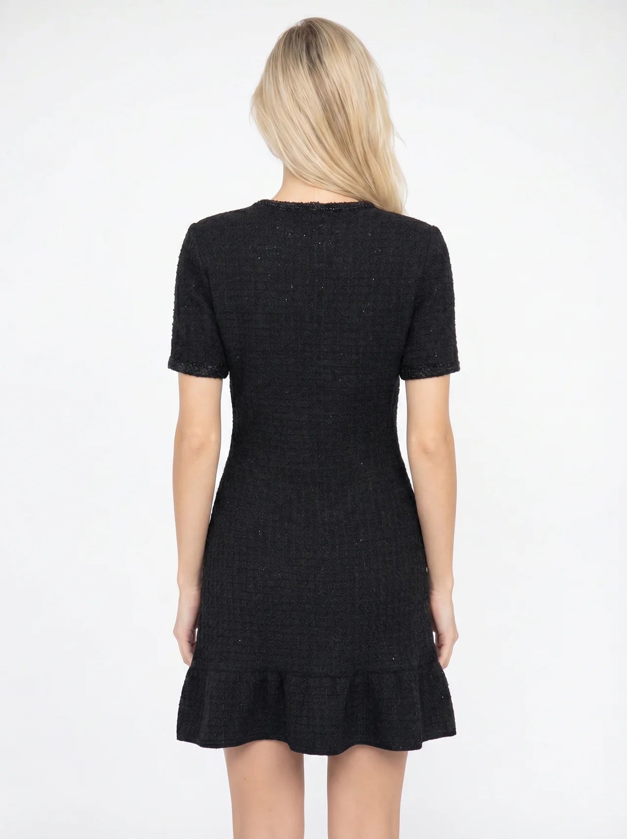 Léonora Tweed Mini Jurk met Sierknopen