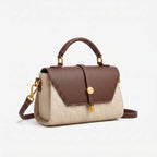 Seren Leren Handtas met Contrasterende Flap
