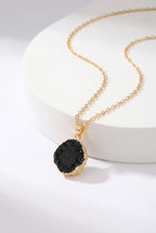 Soleil Gouden Ketting met Ronde Hars Hanger