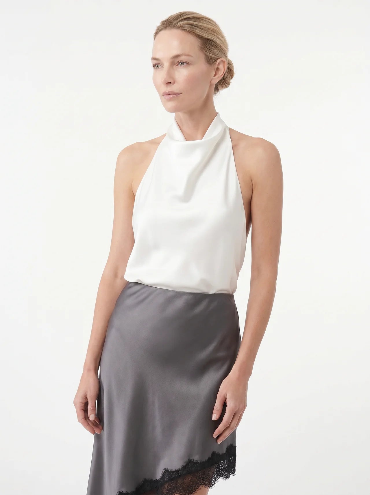 Renée Satijnen Midi Rok Asymmetrisch Kant