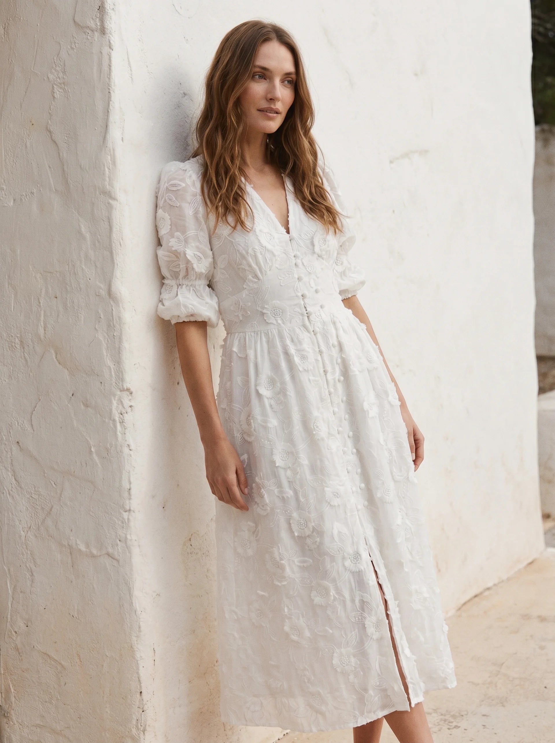 Adèle Maxi Jurk met 3D Bloemapplicaties