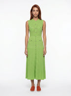 Yolande Gebreide Maxi Jurk met Knoopsluiting