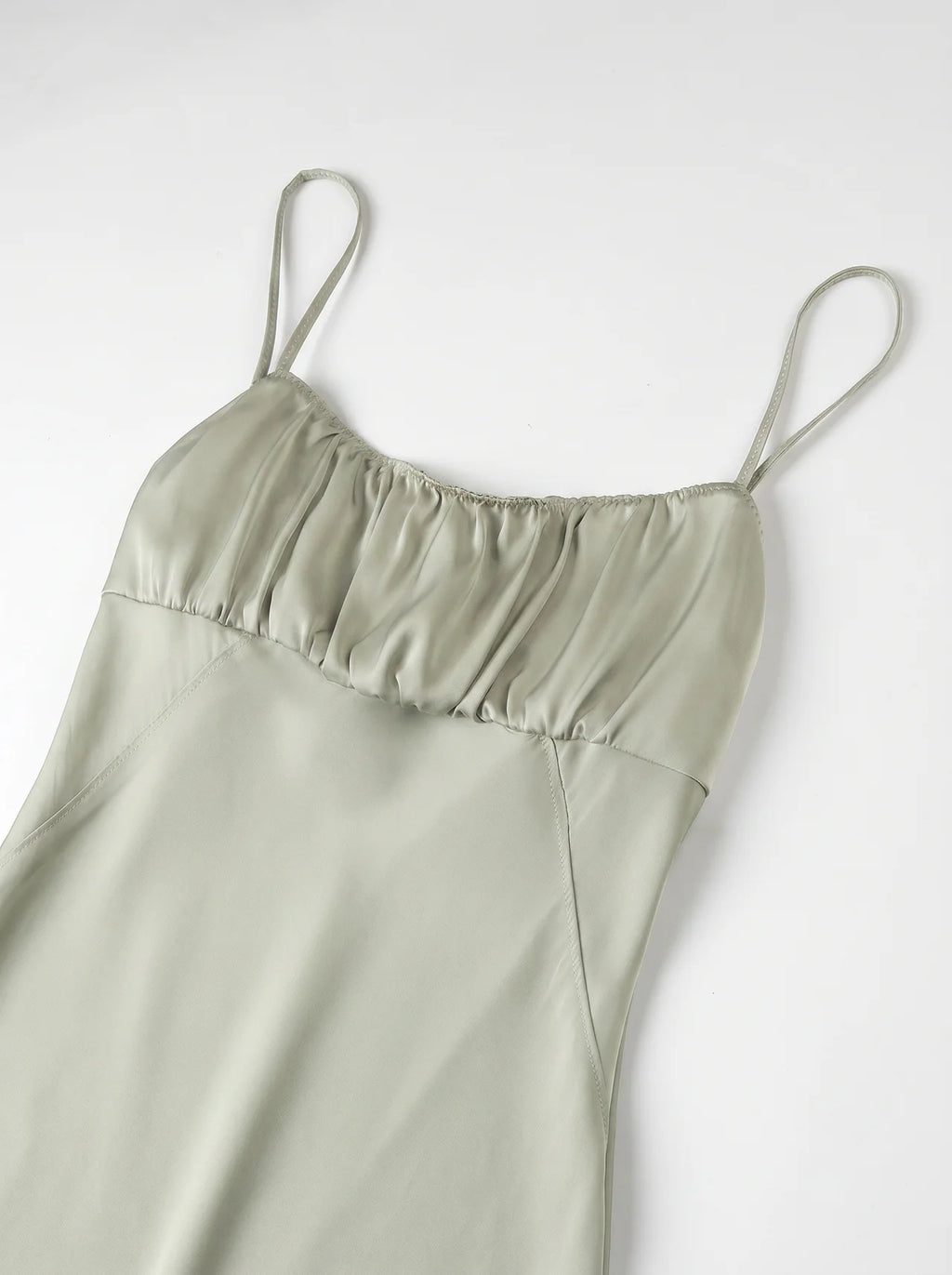Laurence Satijnen Slip Dress Gerimpeld Lijfje Open Rug
