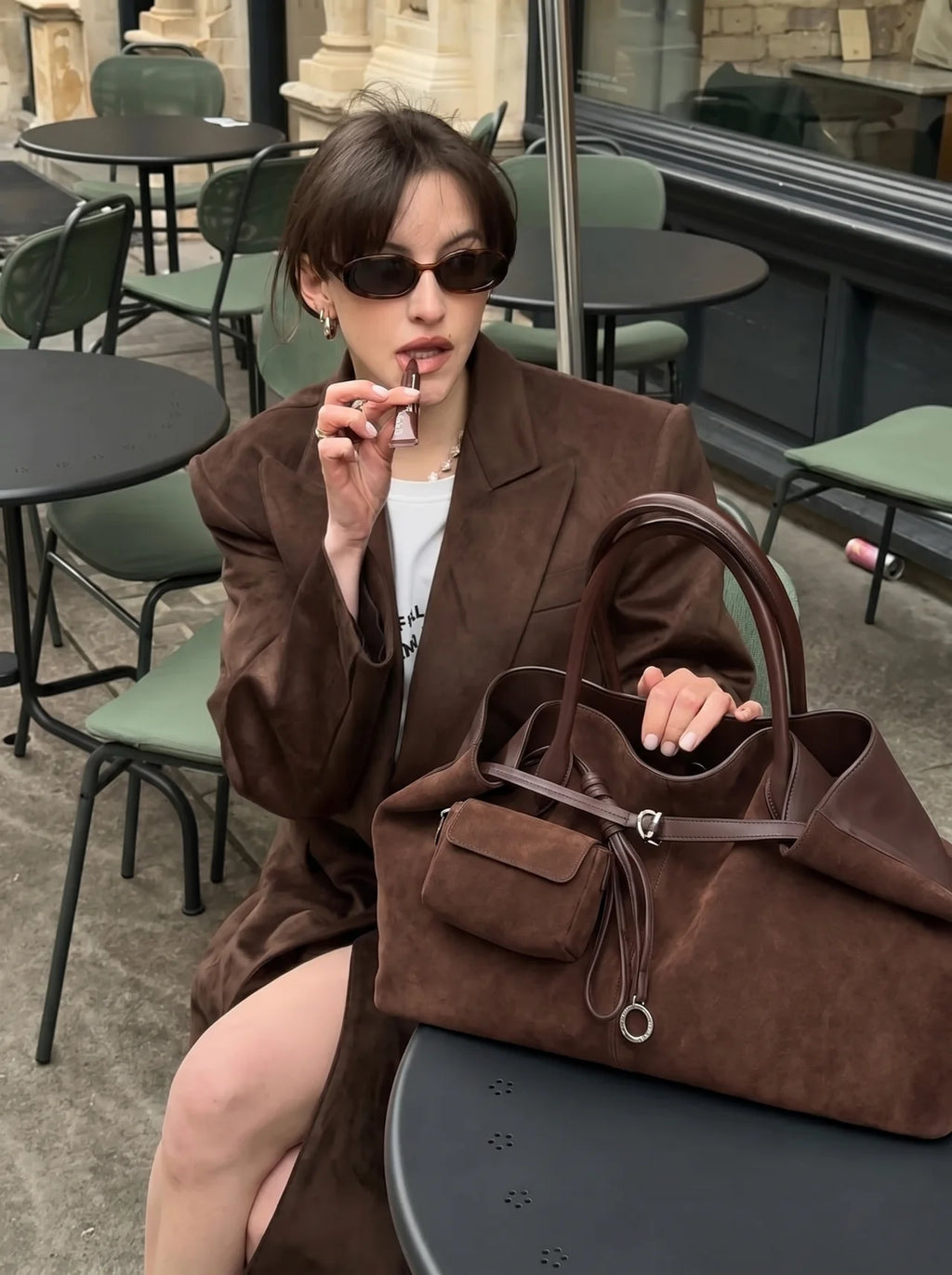Twist Suede Tote
