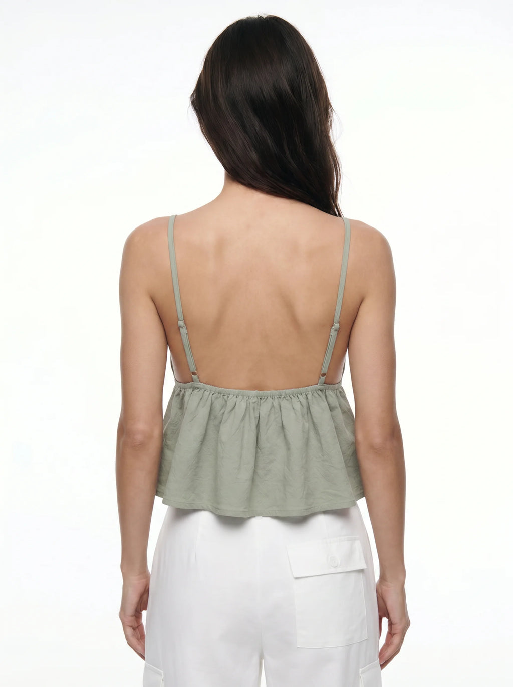 Bertille Cropped Blouse met Strikdetail en Volant Zoom