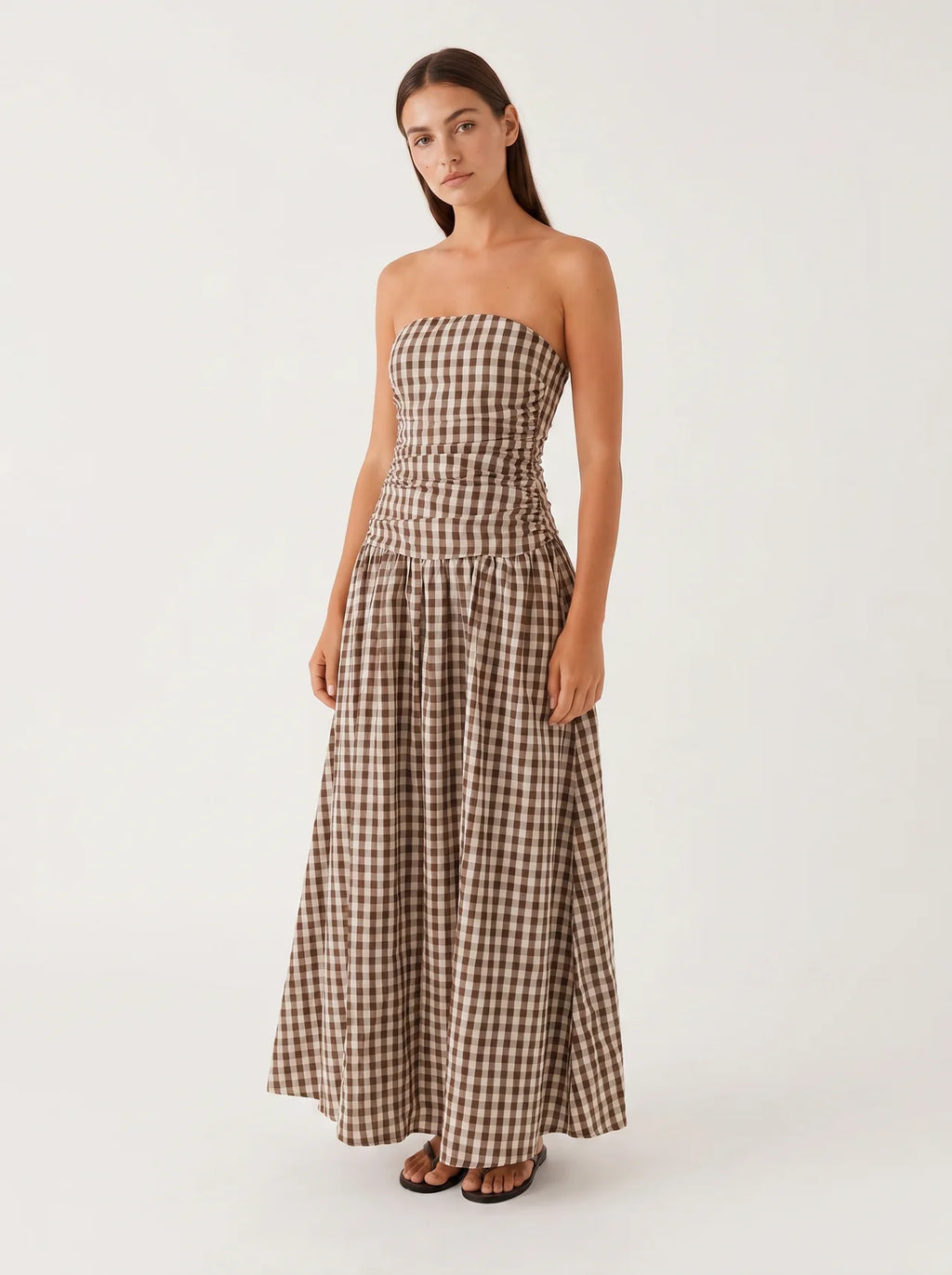 Clémence Bandeau Maxi Jurk met Wijde Rok