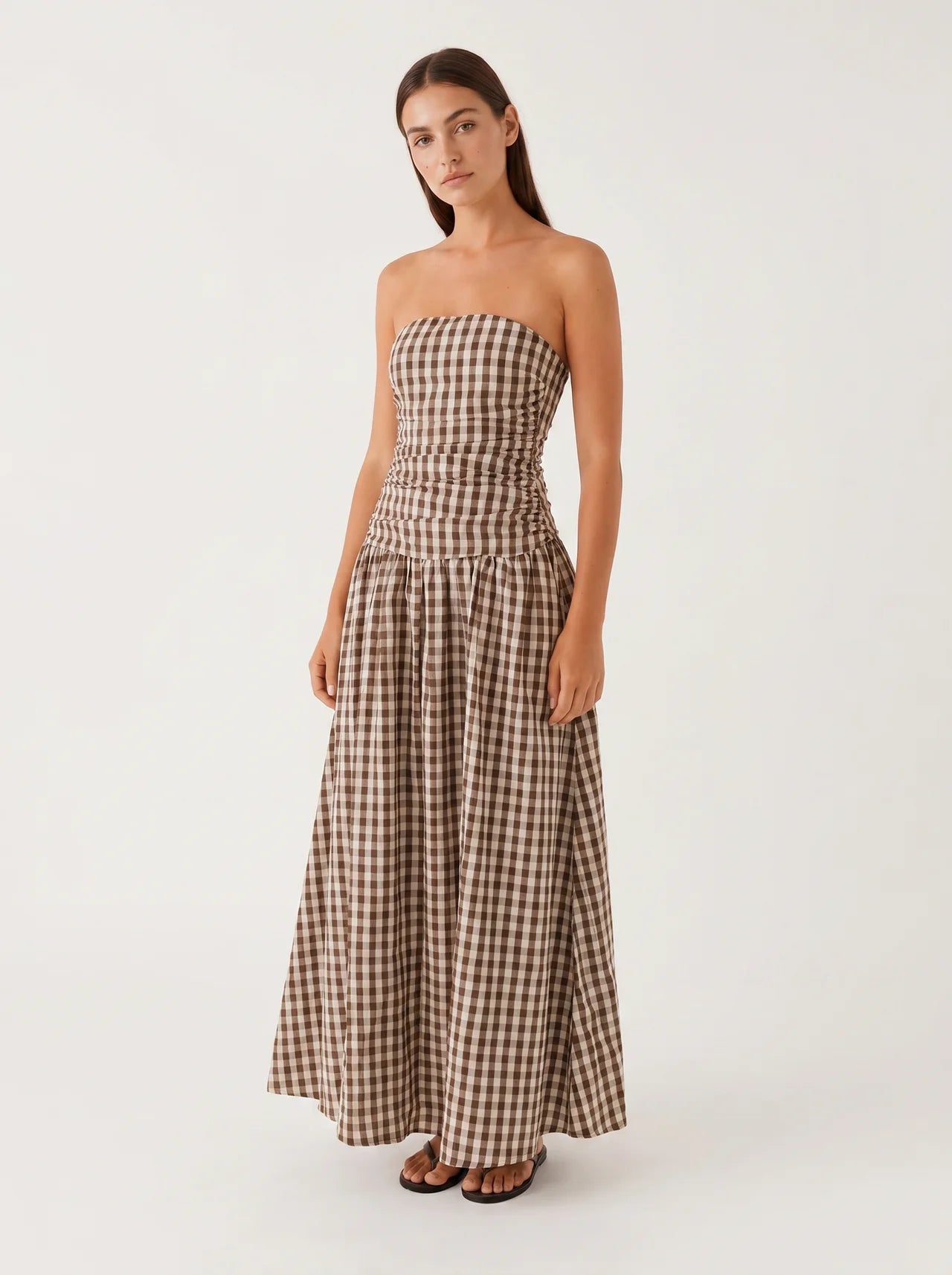 Clémence Bandeau Maxi Jurk met Wijde Rok