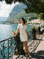 Jeanne Tweed Mini Jurk met Kraag