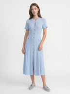 Marielle Midi Jurk met Knoopsluiting