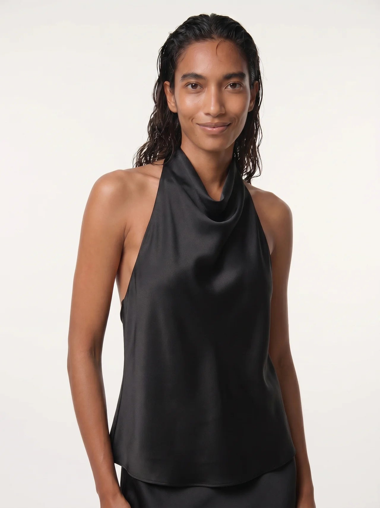 Geneviève Satijnen Halter Top met Cowl Neck