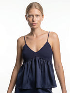 Nathalie Camisole Top met V-Hals en Volant Zoom