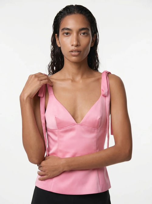 Adrienne Satijnen Camisole Top met Strikbandjes