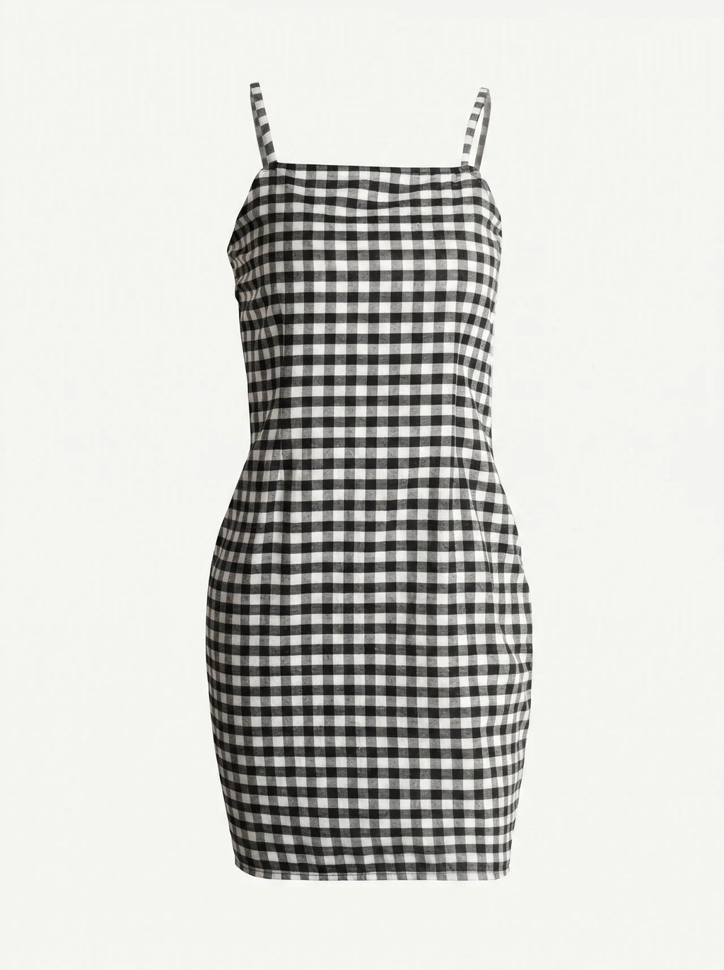 Cécile Mini Jurk met Spaghettibandjes en Gingham Ruit