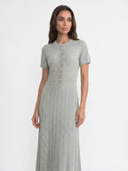 Isolde Gebreide Midi Jurk met Knoopsluiting