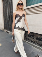 Joséphine Satijnen Camisole Top met Asymmetrische Kanten Zoom