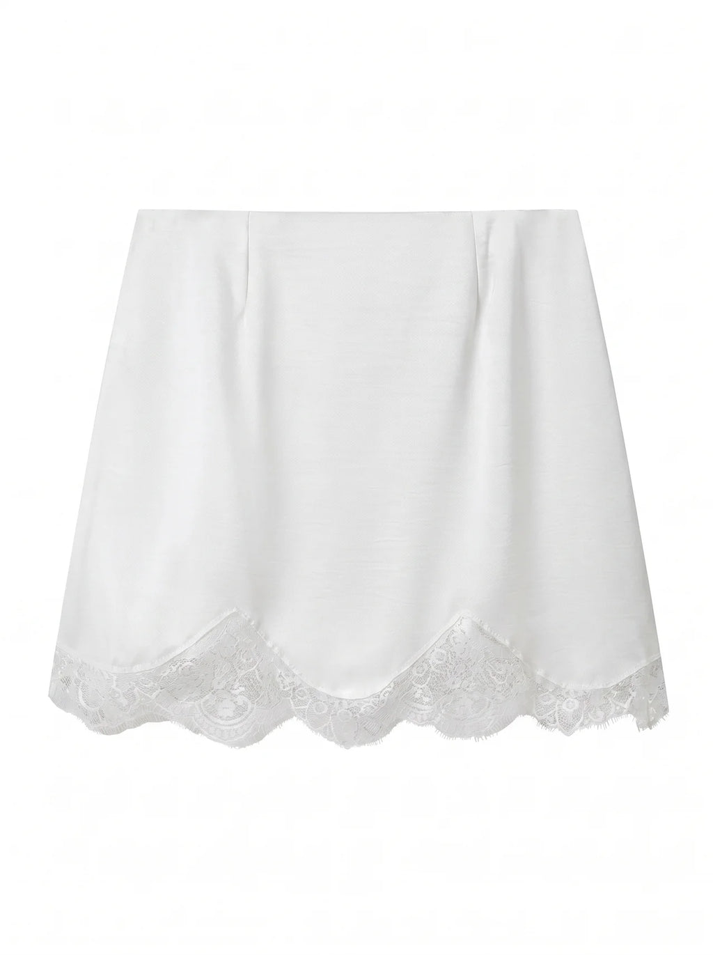 Ninon Satijnen Mini Rok Kanten Zoom