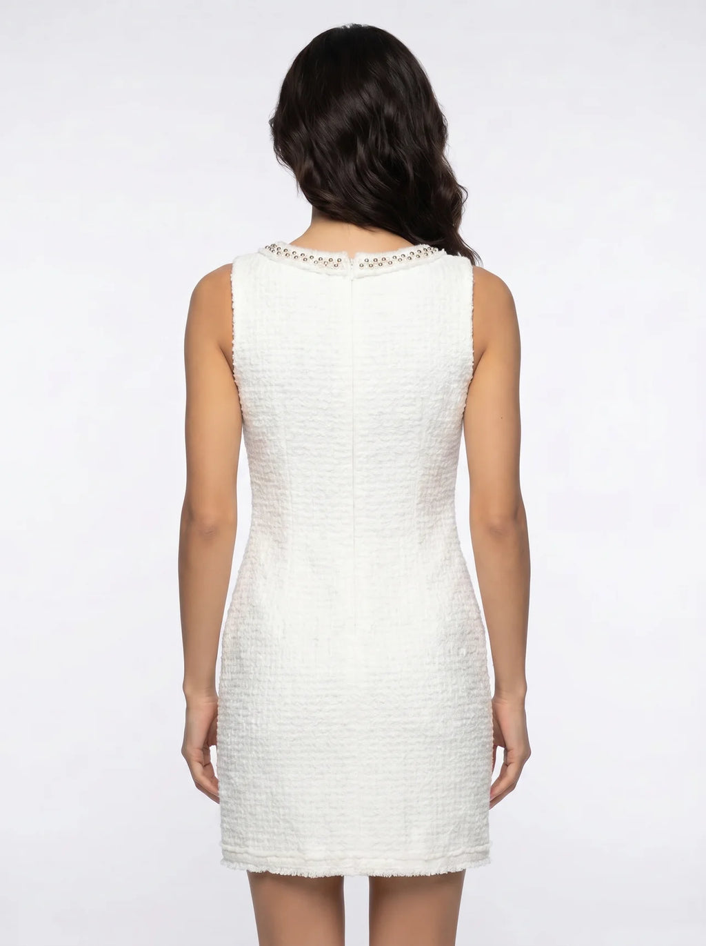 Chimène Tweed Mini Jurk met Glitterdetails