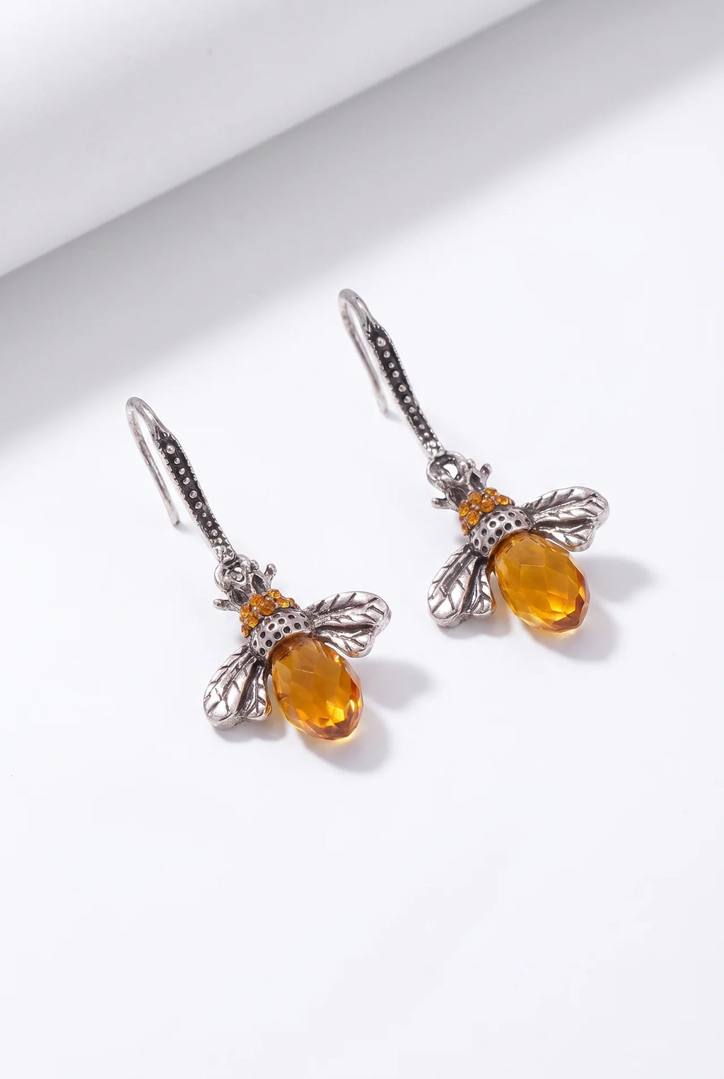 Zircon Bee Earrings Crystal-Encrusted Vintage Little Bee Earrings