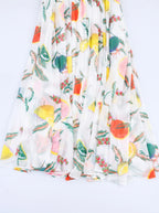 Tiphaine Wijde Midi Jurk Fruitprint Spaghettibandjes